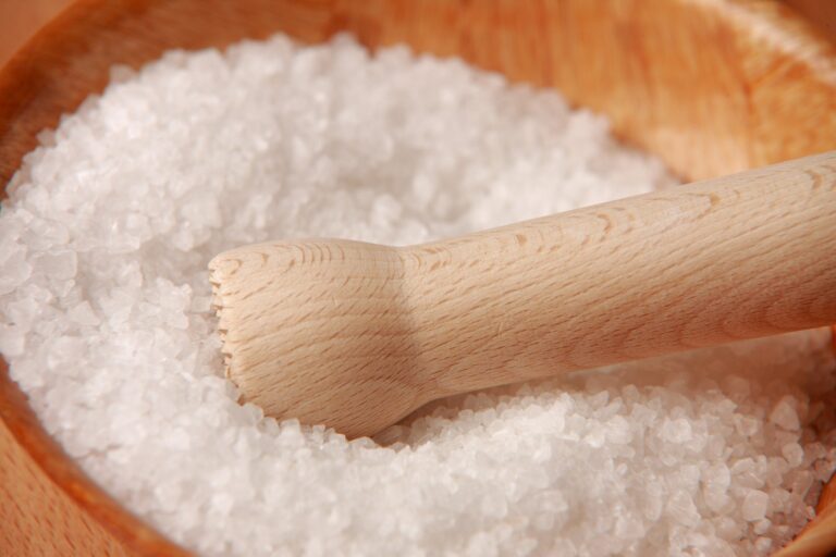 A bowl of coarsely grained salt