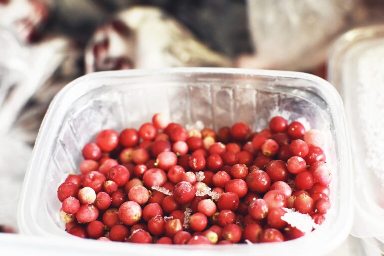 berries with visible ice crystals attached