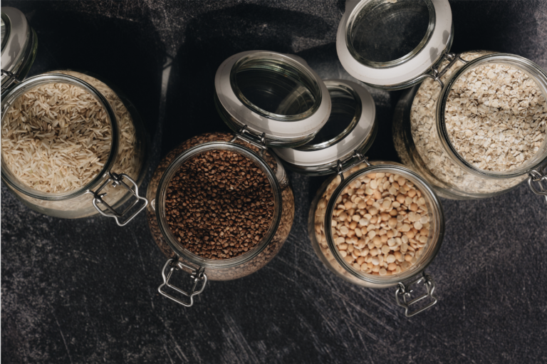 Glass containers of various grains