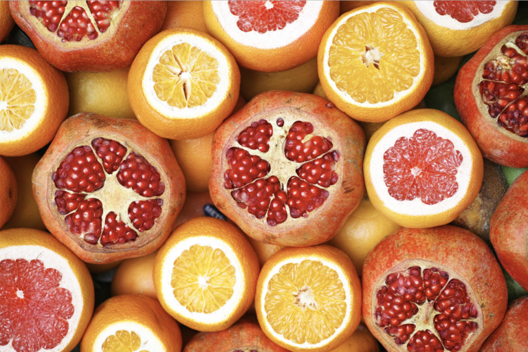 close up of various citrus fruits