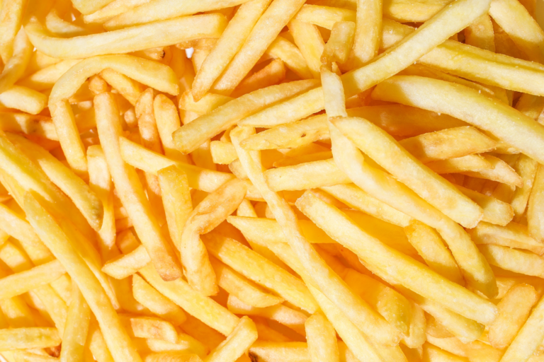 Zoom in of French fries