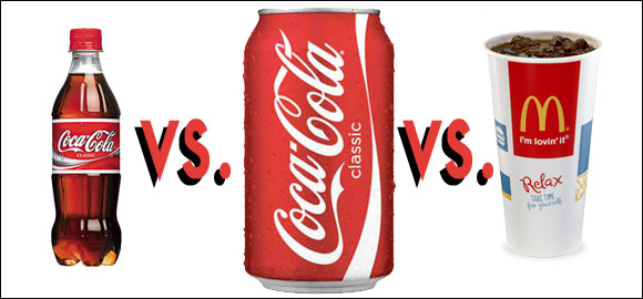 McDonald's Coke vs Can Coke vs Plastic bottle