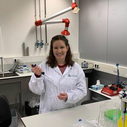 Abbey the food scientist working in a lab